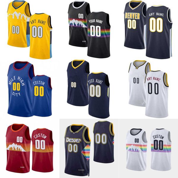 

75th custom mens womens denver''nuggets''jersey 5 will barton 10 bol bol 7 facundo campazzo 31 vlatko cancar basketball, Black;red