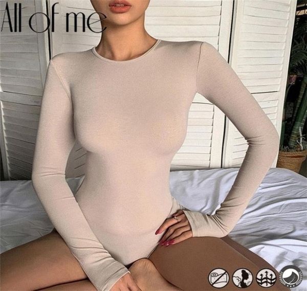 

women039s bodysuit fashion longsleeve round neck slim body allmatch bottoming cotton bodysuit for female girls 2202168425832