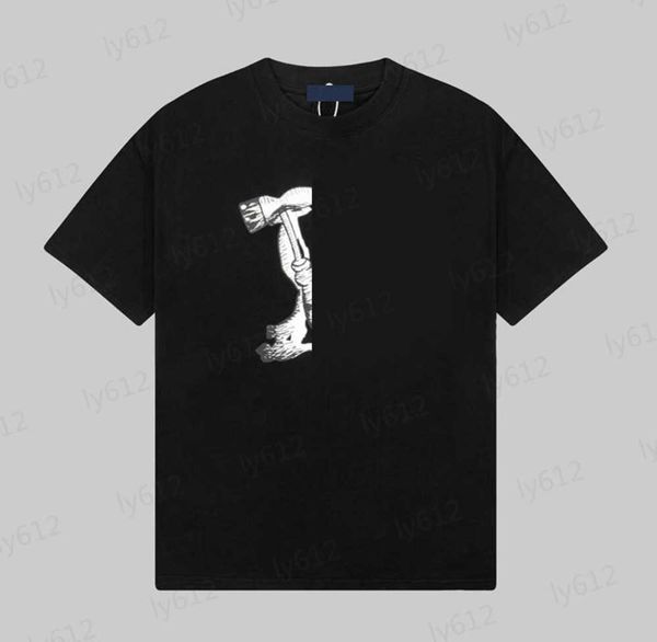 

casual mens black t shirts designer summer leisure luxury classic brand logo ghost face printed short sleeve round neck t-shirt male clothin, White;black