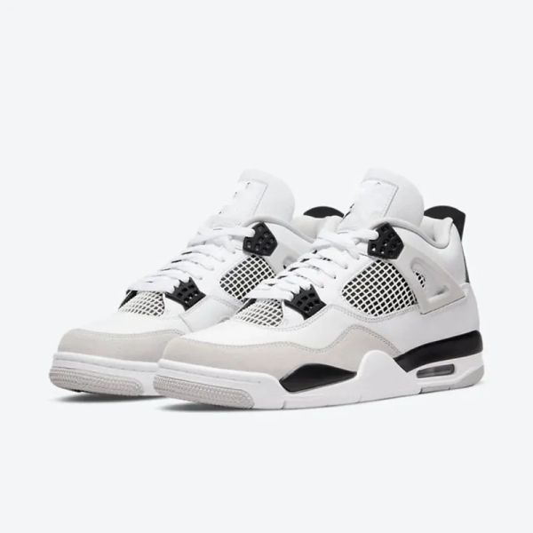 

mens jumpman 4 military black basketball shoes womens 4s iv white black neutral grey designer sports sneakers original quality