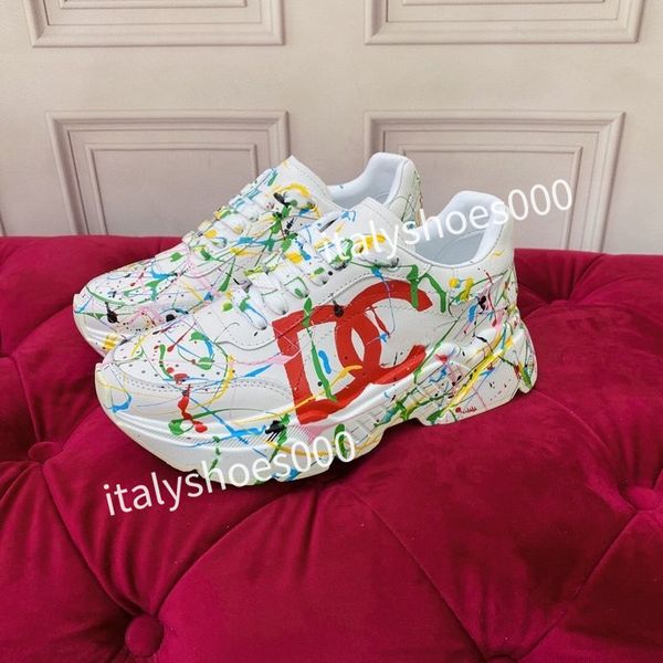 

casual shoes designer italy for women sneaker leather embroidered stripes white shoe flat platform walking sports trainers, Black