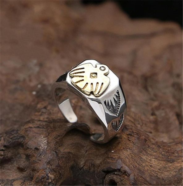 

925 sterling silver eagle adjustable band rings two tones antique vintage handmade designer punk hiphop luxury jewelry accessorie5281976