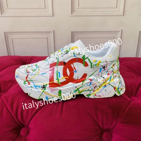 

new casual shoes designer italy for women sneaker leather embroidered stripes white shoe flat platform walking sports trainers2023, Black