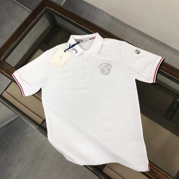 

men's polo shirt casual paragraph designer high-quality cotton new business casual lapel short-sleeved polo shirt high-grade men's, White;black