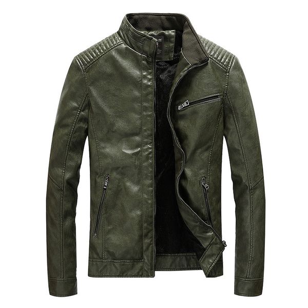 

men's jackets green faux leather jacket men padded thin velvet motorcycle coat spring casual outwear plus size 3xl-5xl loose overcoat 2, Black;brown