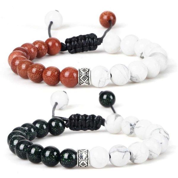 

beaded weave bracelet strand tiger eye agate stone mens adjustable black snowflake yoga hand strap