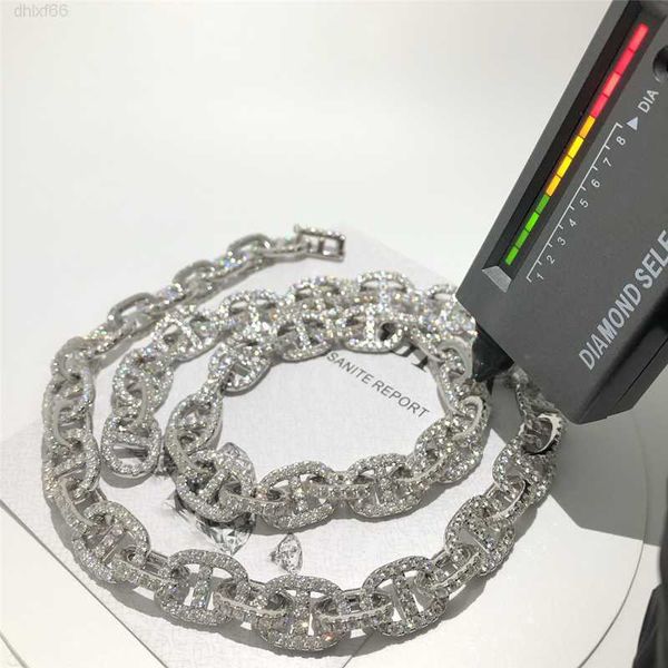 

13mm vvs moissanite chain cuban links iced out 2.3mm moissanite diamond hip hop jewelry 925 silver cuban necklace bracelet