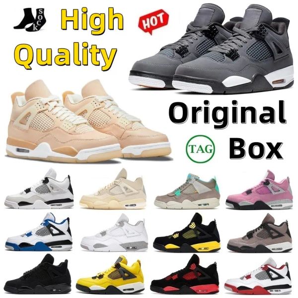 

with box 4 4s jumpman basketball shoes for men sneakers for women cool grey university blue bred black cat shimmer sail red thunder pure