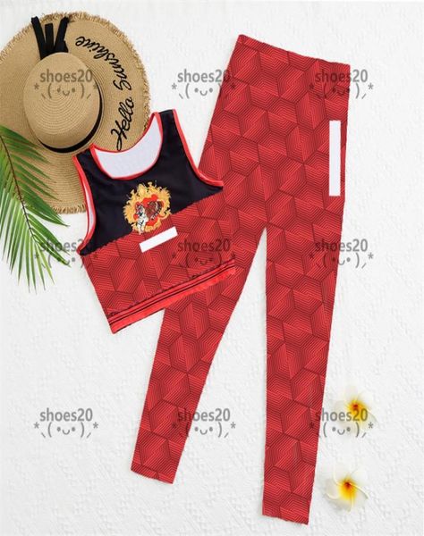 

baroque yoga outfits quick dry sports vest pants luxury clothing fitting elastic leggings womens workout sportswear designer s1983710, White;red