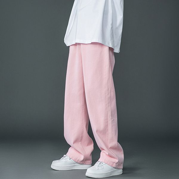 

men's jeans work baggy homme casual pants classic style pinkblue black loose straight biker denim trousers 230509, Blue
