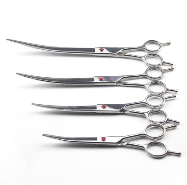 

professional japan 440c 6789 039039 silver pet dog grooming curved hair scissors cutting shears barber hairdressing 220126492332