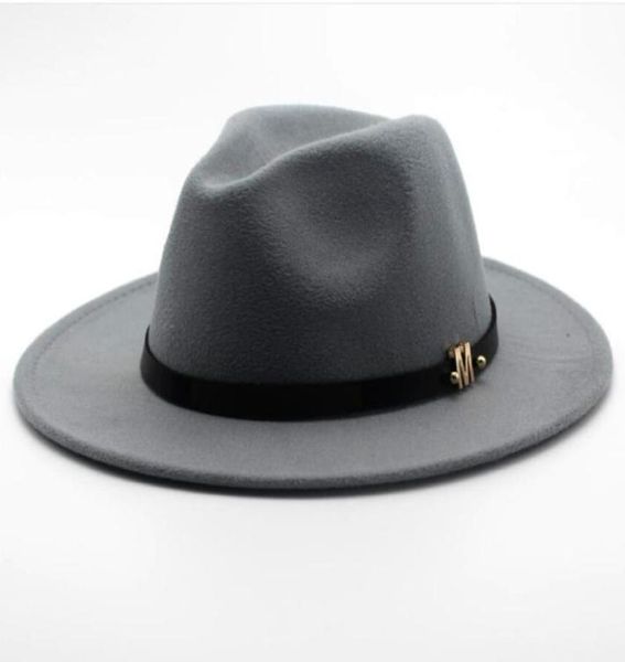 

seioum new brand wool men039s black fedora hat for gentleman woolen wide brim jazz church cap vintage panama sun hat d190117142645, Blue;gray