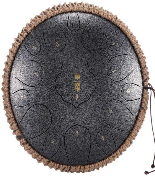 

steel tongue drum 15 notes 13 inch harmonic handpan drum percussion instrument tank drum chakra drum for meditation yoga and ze1077924