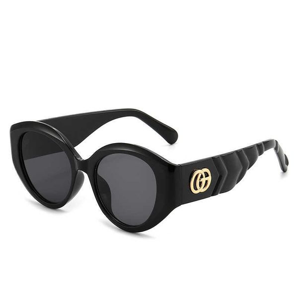 

metal hinge large frame mirror 2022 new uv sunglasses, White;black