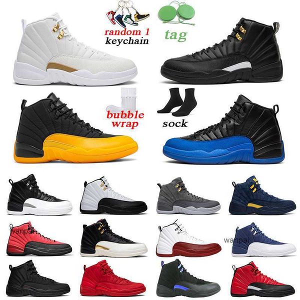 

men basketball shoes jumpman university gold indigo reverse flu game 12s mens trainer sports sneakers size 7-13