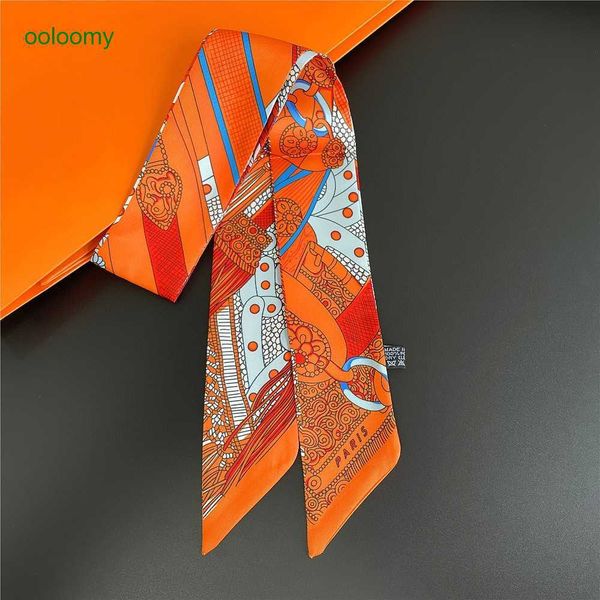 

hemres designer cravat silk scarf h home bag binding ribbon handle small extension head strap pcgg, Black;purple