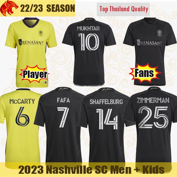 

23 24 nashville sc soccer jerseys shaffelburg 2023 fans player version fafa mukhtar zubak moore zimmerman leal muyl football shirt davis god, Gray