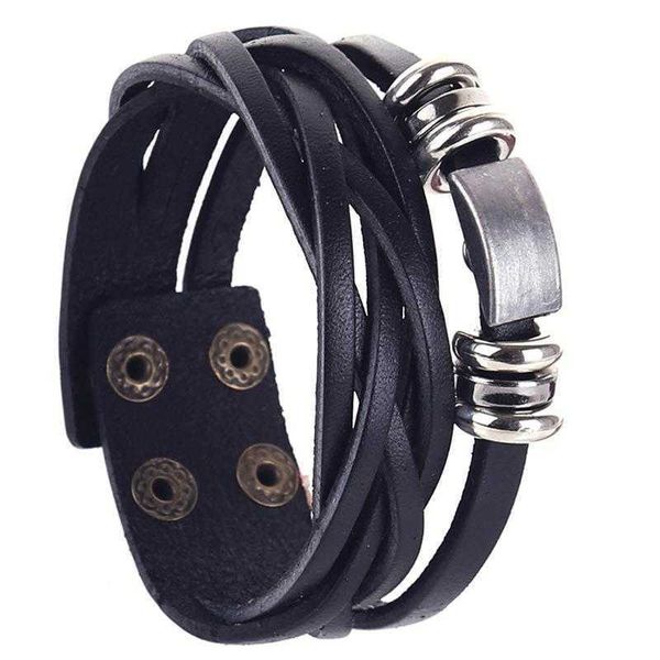 

export jewelry pass braided leather bracelet genuine wrist ring, Golden;silver