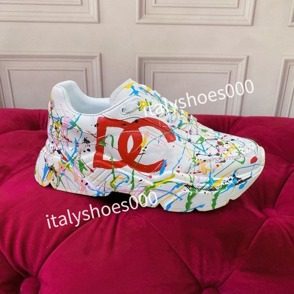 

casual shoes designer italy for women sneaker leather embroidered stripes white shoe flat platform walking sports trainers2023, Black