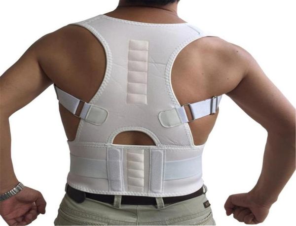 

magnetic therapy back corset shoulder lumbar posture corrector bandage spine support belt correct7329487, Black;blue