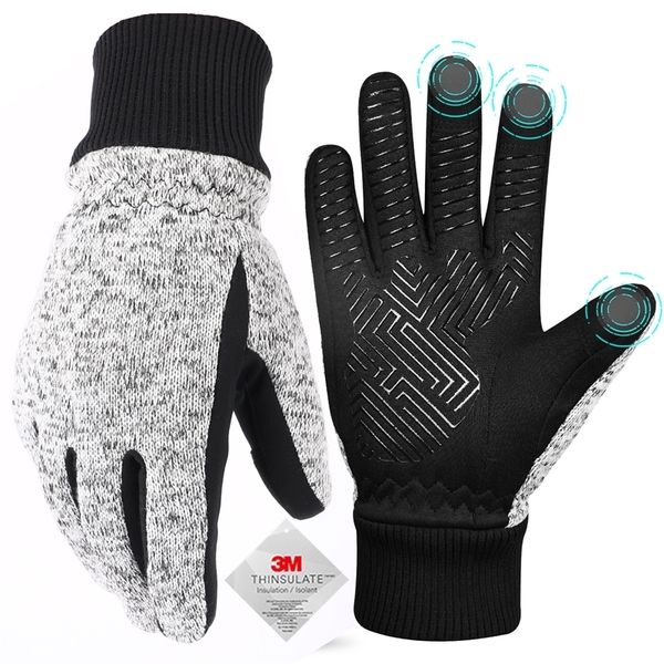

sports gloves winter 10 3 m thinsulate thermal cold weather warm running touchscreen bike for men women 230509, Black