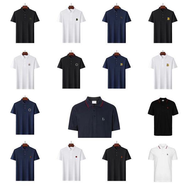 

men polo brand mens polos high-end t shirt summer fashion breathable short-sleeved lapel casual 011, White;black