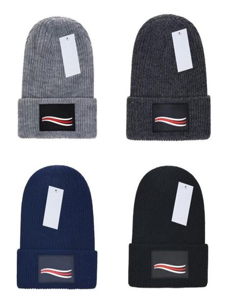 

fashion chapeus bb striped outdorr sports wave beanie winter caps knitted hats men women bonnet thicken beanies raccoon pompoms ke9069069, Blue;gray