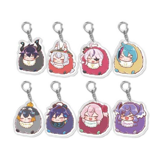 

keychains nijisanji en anime keychain women selen tatsuki rosemi lovelock petra gurin key chain man acrylic japan keyring pendant ornament j, Silver