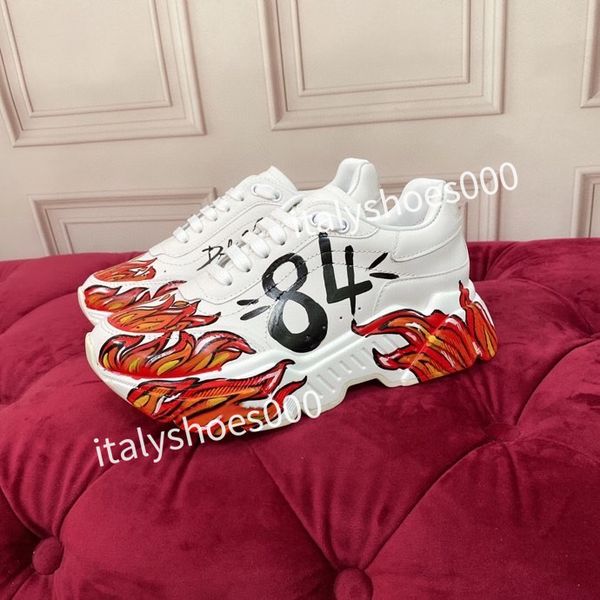 

new casual shoes designer italy for womens sneaker leather embroidered stripes white shoe flat platform walking sports trainers, Black