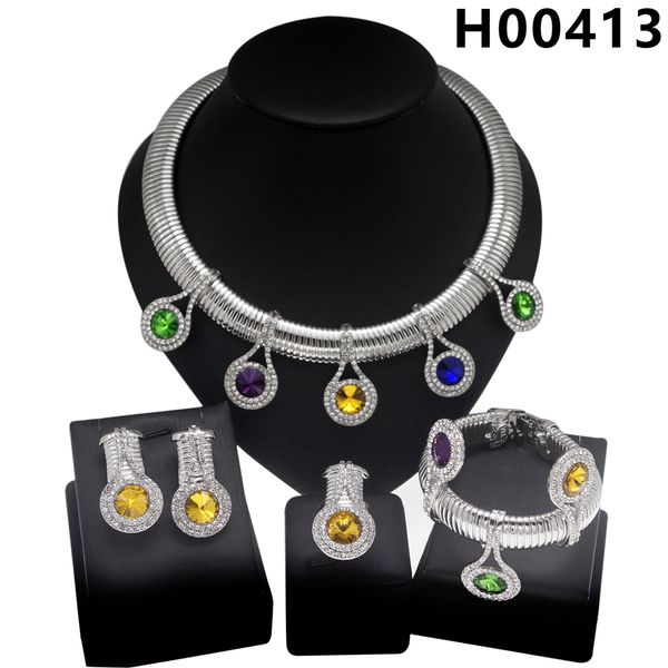 

yulaili new manufacture italian gold jewelry set beautiful necklace set unique wedding women jewelry sets, Black