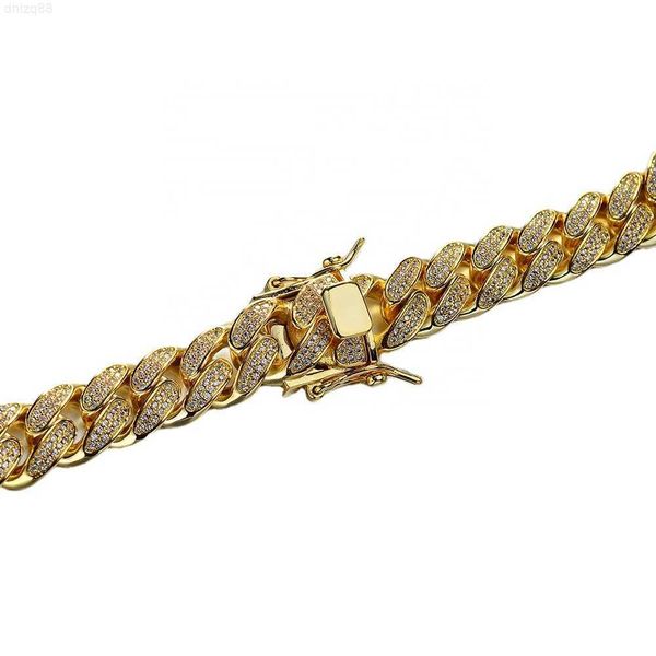 

10k 14k yellow gold prong setting miami cuban vs natural diamond chain necklace hip hop style cuban link diamond necklace chain, Silver