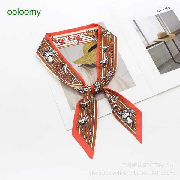 

hemres designer cravat scarf binding bag handle twill narrow small strip temperament hair strap versatile decorative ribbon t9mj, Black;purple
