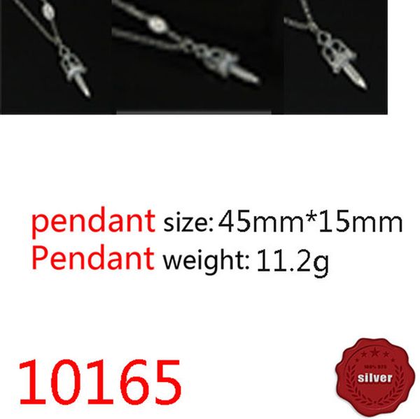 

10165 european and american pendant jewelry s925 sterling silver fashion personality punk hip-hop personality holy sword set with diamond le