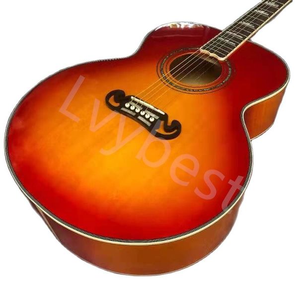

lvy43 "jubson mold j200 series sunset red lacquer acoustic acoustic guitar