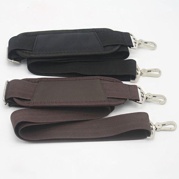 

bag parts accessories 3.8cm wide nylon belt strap for men bag long shoulder strap man lapbag straps repair bag shoulder strap powerful hook, Black