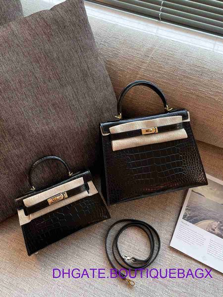 

designer hremm kelys's bags for sale leather women's bag upgrade layer crocodile grain cowhide one shoulder diagonal cross hand te
