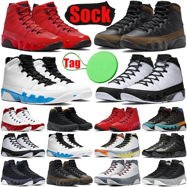 

powder blue 9 9s basketball shoes mens fire chile red particle grey light olive racer blue bred men trainers sports sneakers promotion