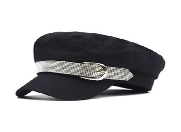 

2021 explosion models cotton crown navy hat gold thread embroidery men and women sailor dance performance fivepointed star flat t9362137, Blue;gray