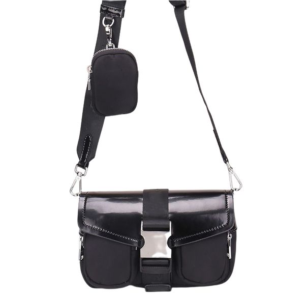 

vintage black re-nylon and saffiano leather shoulder bag designer 3-in-1 women luxurys small crossbody bags size 24 cm