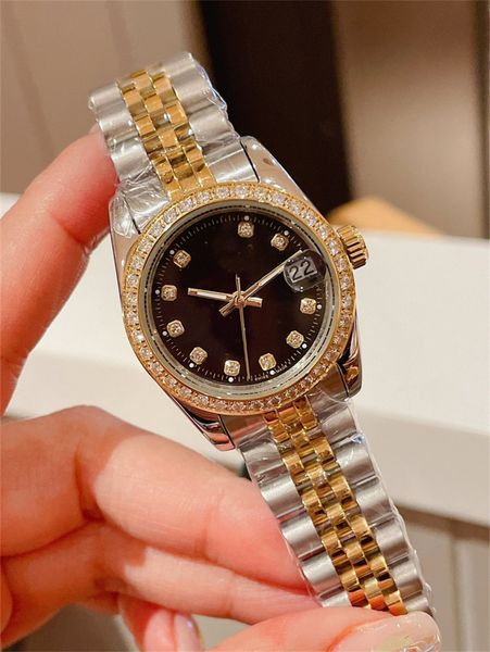 

original packaging paper watch new diamond ring 36mm dial waterproof sapphire automatic fashion women automatic watch 2023, Slivery;brown