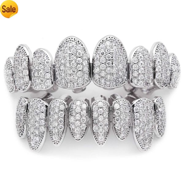 

men punk body jewelry iced out vampire fangs faker teeth grills hip hops bottom grills on teeth, Silver