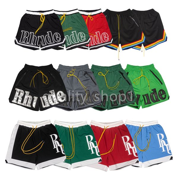 

designer men's shorts rhude fashion beach pants sports fitness luxury high street women summer casual versatile quick drying breathable, White;black
