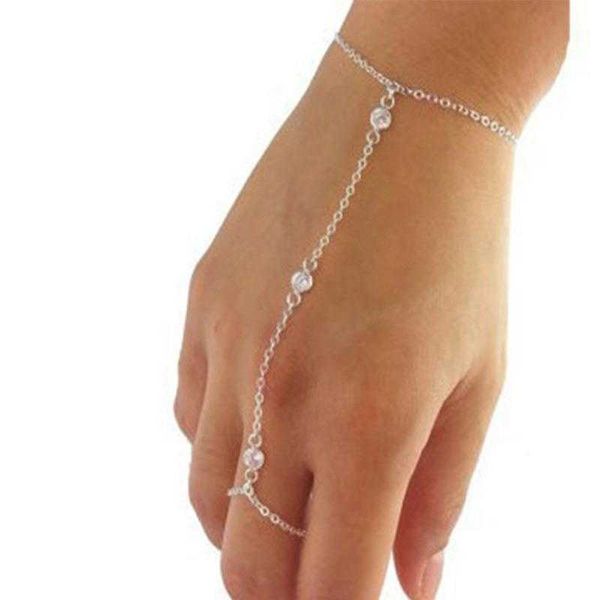 

bracelet fashion refined rhinestone finger for women bohemian, Golden;silver
