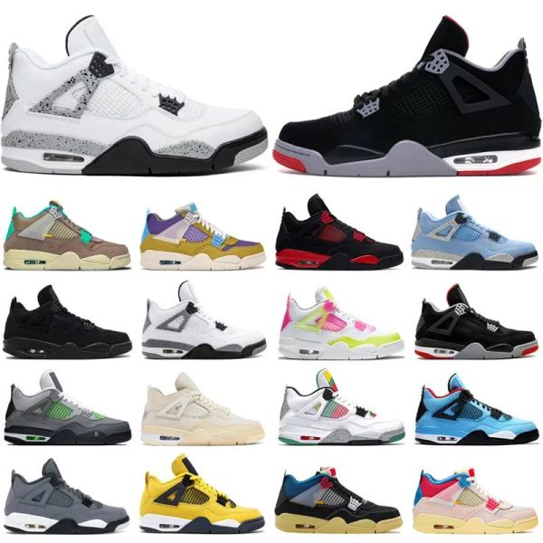 

new jumpman 4s 4 basketball shoes fire red purple university blue military black cat sail cement hyper royal motorsport white cement lightni