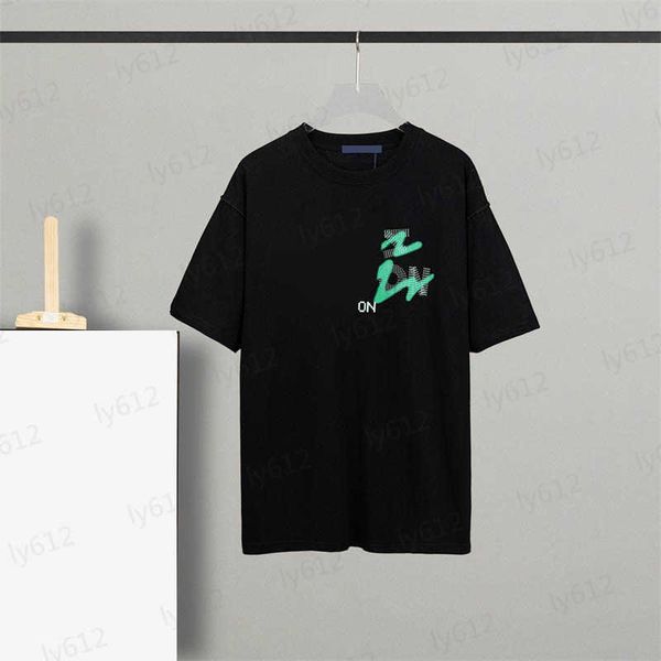

black mens designer summer fashion luxury casual loose fit green classic brand letter logo printed round neck pullover short sleeve t-shirt, White;black