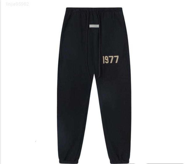 

fashion winter warm mens designer pants ess men women color pant trousers hip hop motion for male casual joggers size s-xl, Black