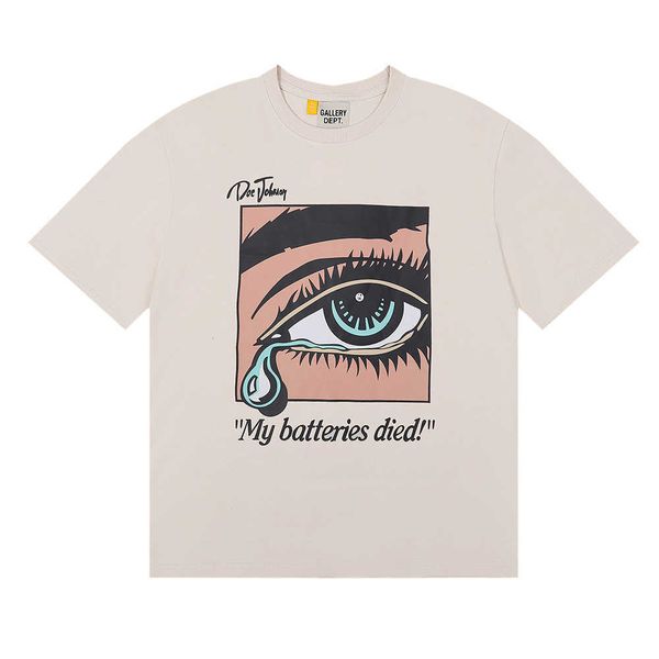 

american fashion letter eye image print t-shirt men's and women's lovers round neck large short sleeve, Black;white