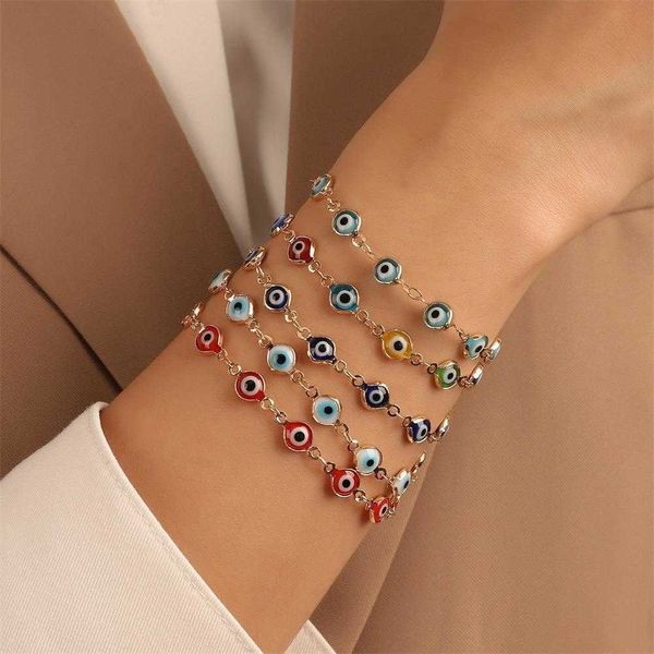 

ornament trendy fashion devils eye bracelet retro simple dripping eyes jewellery wholesale, Golden;silver
