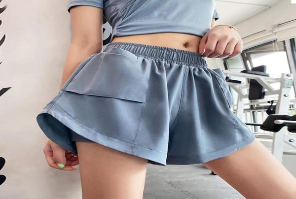 

running shorts women 2 in 1 sports fashion high waist stretchy energy breathable gym fitness training solid yoga bottoms6477153, Black;blue