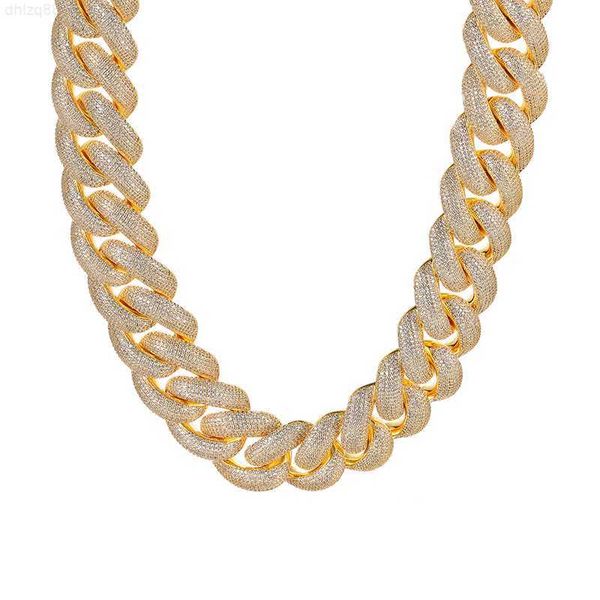 

iced out 25mm super thick necklace chain for men brass cuban link chain, Silver